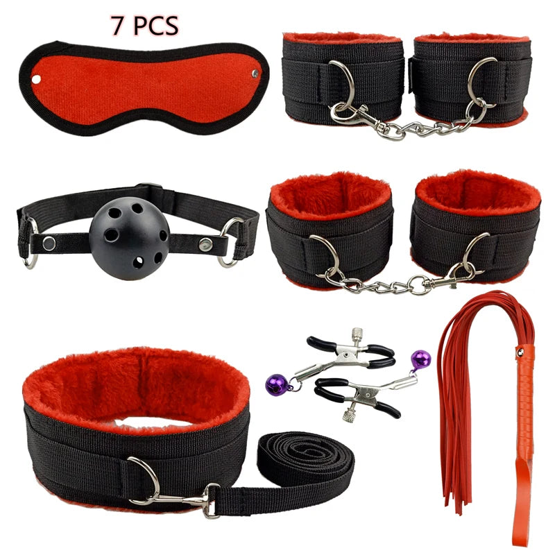 Bondage Set Sex Toys Bdsm Handcuffs Vibrator Anal Plug sm Whip Erotic Toys Adult Games Sex Shop Harness Sexy Toys For Couples