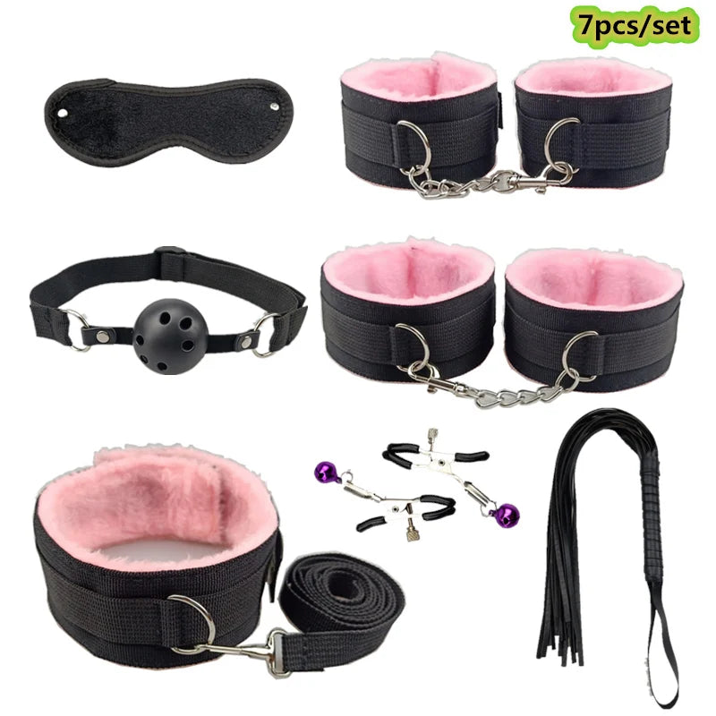 Bondage Set Sex Toys Bdsm Handcuffs Vibrator Anal Plug sm Whip Erotic Toys Adult Games Sex Shop Harness Sexy Toys For Couples